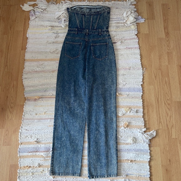 Sofie The Label Acid Washed Denim One Piece Halter Jumpsuit Size Small - Picture 7 of 8